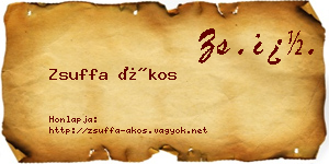 Zsuffa Ákos névjegykártya